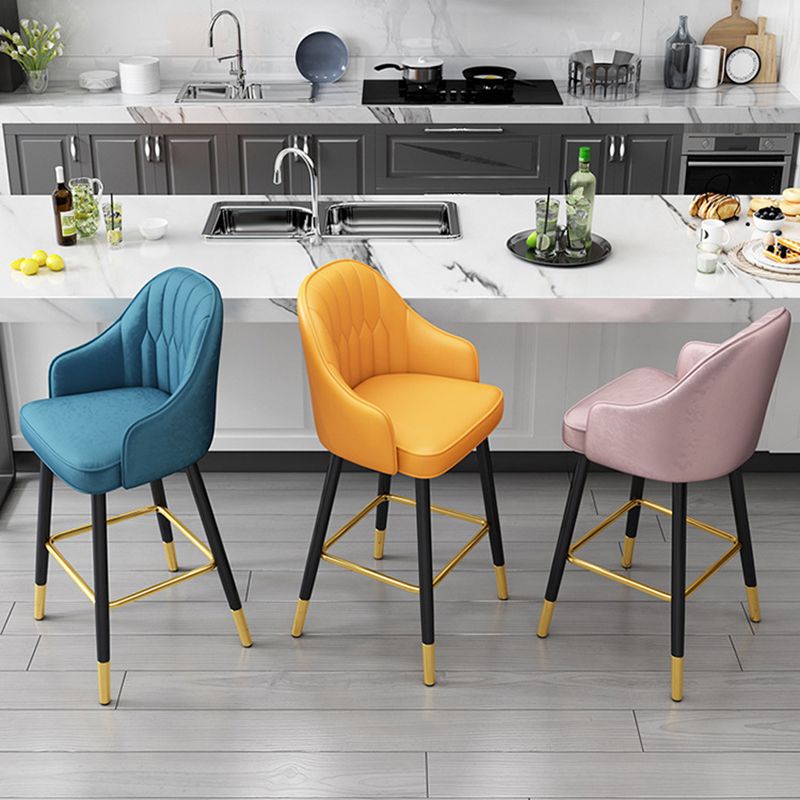Bucket Dining Stool Contemporary Armed Bar Stool with Cushion Clearhalo 'Bar Furniture' 'Bar Stools' 'bar_stools' 'furn' 'furn_bar_stools' 'Furniture' 'Kitchen & Dining Furniture' 1200x1200_eb2b8408-c624-4be0-b56f-b46784475855