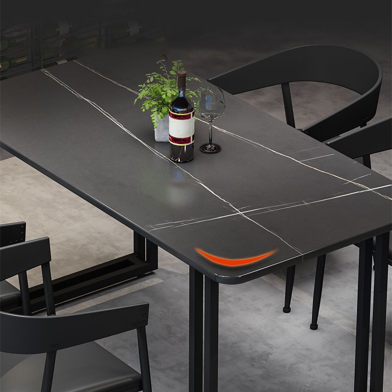 Modern 1/3/7 Pieces Dining Set Rectangle Stone Dining Table for Cafe Clearhalo 'Dining Room Sets' 'Dining Tables & Seating' 'dining_room_set' 'furn' 'furn_dining_room_set' 'Furniture' 'Kitchen & Dining Furniture' 1200x1200_eb2cc535-cda5-4701-a83d-dcca4e262b9a