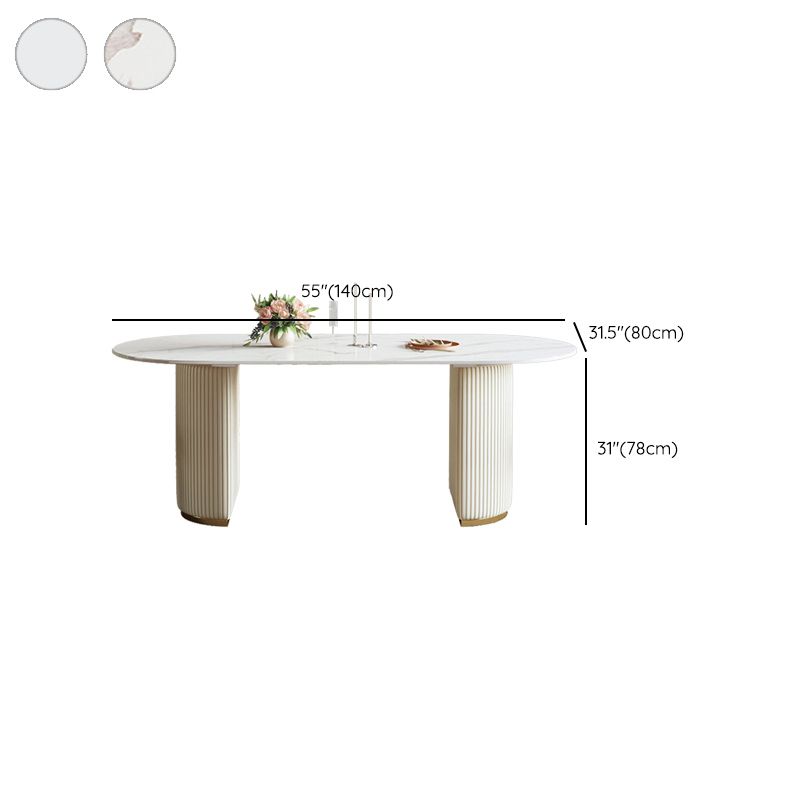 Dining Room Dinner Kitchen Table Modern Pedestal Stone Dining Table Clearhalo 'Dining Tables & Seating' 'Dining Tables' 'dining_table' 'furn' 'furn_dining_table' 'Furniture' 'Kitchen & Dining Furniture' 1200x1200_eb309116-cd3e-4792-8ae5-e5c3be75e371