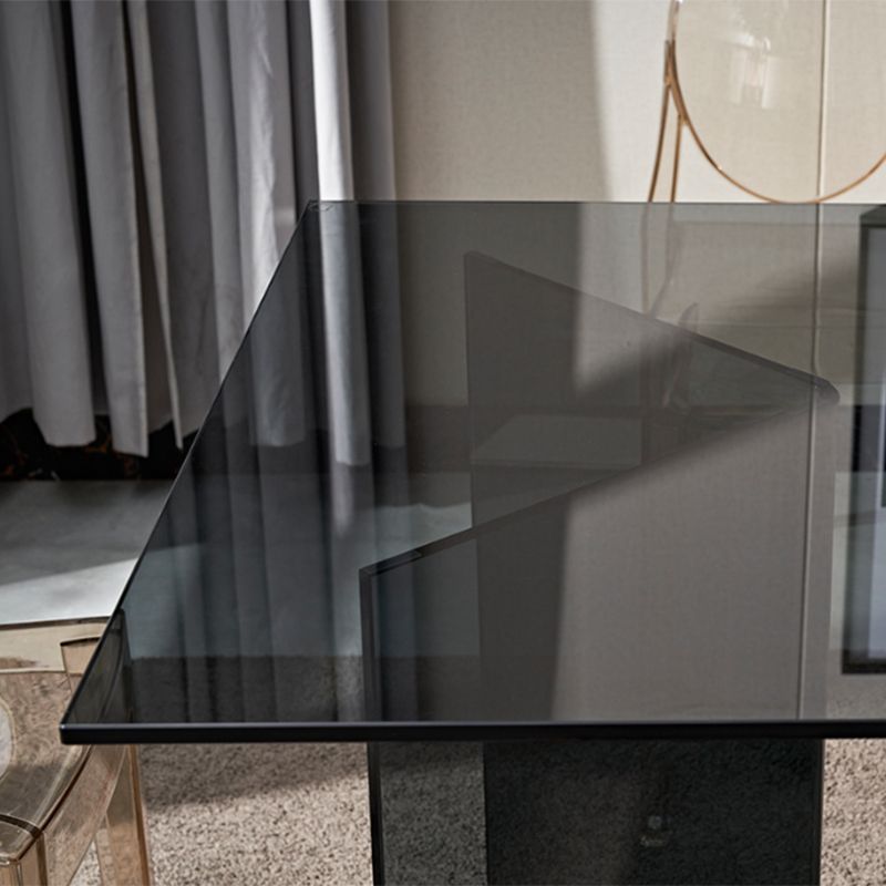 Modern Tempered Glass Dining Table Glass Base for Dining Room Clearhalo 'Dining Tables & Seating' 'Dining Tables' 'dining_table' 'furn' 'furn_dining_table' 'Furniture' 'Kitchen & Dining Furniture' 1200x1200_eb30b3f8-3c94-4806-8b41-e1d5262bc022