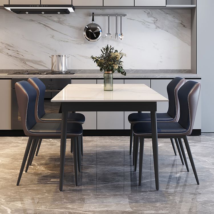 Modern 1/4/5/7 Pieces Dinette Set with White Sintered Stone Scalable Dining Table Set Clearhalo 'Dining Room Sets' 'Dining Tables & Seating' 'dining_room_set' 'furn' 'furn_dining_room_set' 'Furniture' 'furniture_dining_room_set' 'Kitchen & Dining Furniture' 1200x1200_eb320e92-9b01-41d7-9fc7-a1ae889966ce