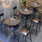 Table à manger industrielle Bistro Accent Table de bar marron avec rangement