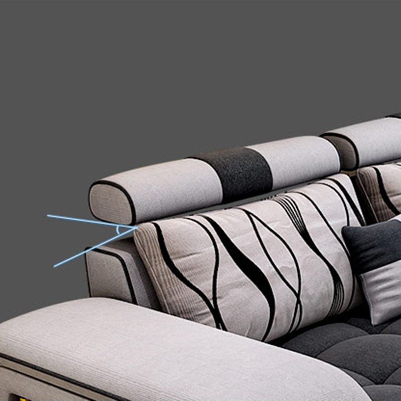Contemporary Pillow Top Arm Sofa with Storage Adjustable Backrest Pillow Sofa Clearhalo 'furn' 'furn_sectionals' 'Furniture' 'furniture_sectionals' 'kitchen' 'kitchen_sectionals' 'Living Room Furniture' 'Sectionals' 1200x1200_eb33a60c-2e54-4b95-a92b-a03b1cfedc9a