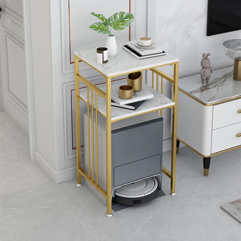 Modernistische vierkante lei bovenste zijtafel metalen 4 poten eindtafel