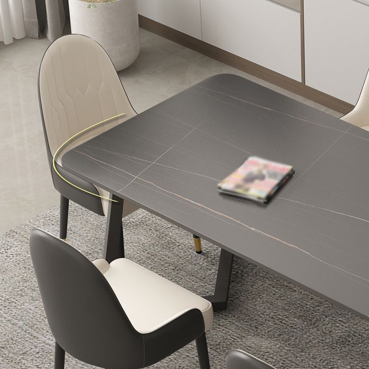 Minimalist Traditional Height Sintered Stone Top Dining Table Rectangle Dining Room Set For Kitchen Clearhalo 'Dining Room Sets' 'Dining Tables & Seating' 'dining_room_set' 'furn' 'furn_dining_room_set' 'Furniture' 'furniture_dining_room_set' 'Kitchen & Dining Furniture' 'kitchen&dining_furn' 'kitchen' 1200x1200_eb35eae0-29f9-4aca-86f2-3f8a8638525c