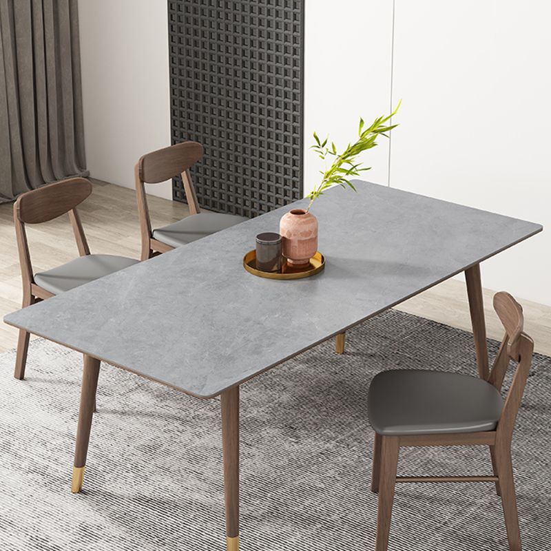 Mid-Century Kitchen Grey Dining Table Rectangle Sintered Stone Dining Table with 4 Legs Clearhalo ' dining_table' 'Dining Tables & Seating' 'Dining Tables' 'furn' 'furn_dining_table' 'Furniture' 'furniture_dining_table' 'Kitchen & Dining Furniture' 'kitchen&dining_furn' 'kitchen' 'kitchen_dining_table' 1200x1200_eb363521-78ce-4276-b183-ce1a445f3b26