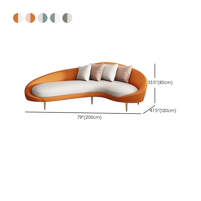 Asiento contemporáneo de la sala de cuero sintética brazo de esmoquin curvado