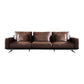 Square Arm Sofa and Chaise Genuine Leather Dark Brown Sectional for Living Room Clearhalo 'Furniture' 'kitchen' 'kitchen_sectionals' 'Living Room Furniture' 'Sectionals' 1200x1200_eb385794-5942-4a4c-bb61-9b5e2094d54a