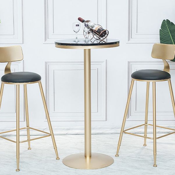 Stone Bar Dining Table Glam Round /Square Bar Table with Pedestal for Dining Room Clearhalo 'Bar Furniture' 'Bar Tables' 'bar_tables' 'furn' 'furn_bar_tables' 'Furniture' 'furniture_bar_tables' 'Kitchen & Dining Furniture' 1200x1200_eb39c70d-aca3-401a-bbee-0112994f3009