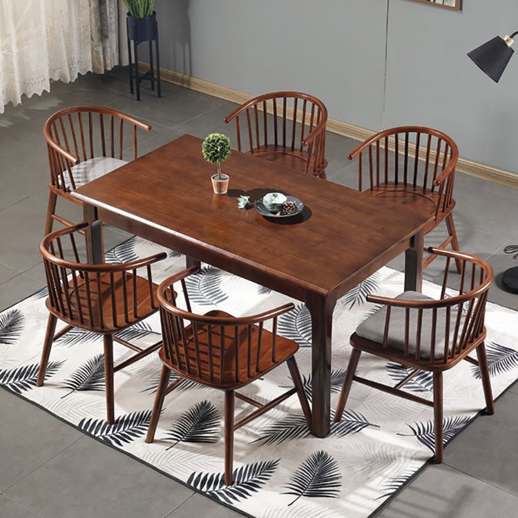 Wood Scandinavian Style Dining Chair Dining Room Windsor Back Arm Chair Clearhalo ' kitchen&dining_furn' 'Dining Chairs' 'Dining Tables & Seating' 'dining_chair' 'furn' 'furn_dining_chair' 'Furniture' 'furniture_dining_chair' 'Kitchen & Dining Furniture' 'kitchen' 1200x1200_eb3b08a4-440a-4d82-82cb-fbdbd46d3d8d