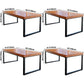 Industrial Rectangle Dining Table Pine Solid Wood Table with Black Double Pedestal for Dining Room Clearhalo ' dining_table' 'Dining Tables & Seating' 'Dining Tables' 'furn' 'furn_dining_table' 'Furniture' 'furniture_dining_table' 'Kitchen & Dining Furniture' 'kitchen&dining_furn' 'kitchen' 'kitchen_dining_table' 1200x1200_eb3c582e-2a70-4910-8c85-34f60a4e7ea8