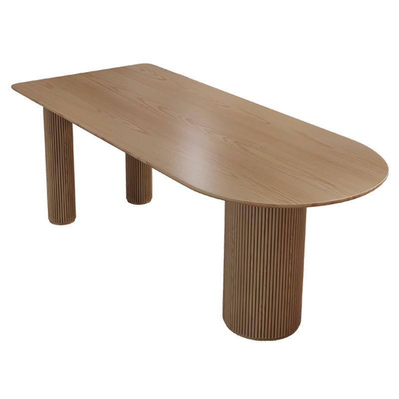Free Form Pine Wood Dining Table in Nature/Walnut Modern Island Table with 3 Legs Clearhalo ' dining_table' 'Dining Tables & Seating' 'Dining Tables' 'furn' 'furn_dining_table' 'Furniture' 'furniture_dining_table' 'Kitchen & Dining Furniture' 'kitchen&dining_furn' 'kitchen' 'kitchen_dining_table' 1200x1200_eb3c8ffd-7b00-48c5-b866-40ea59e0c966