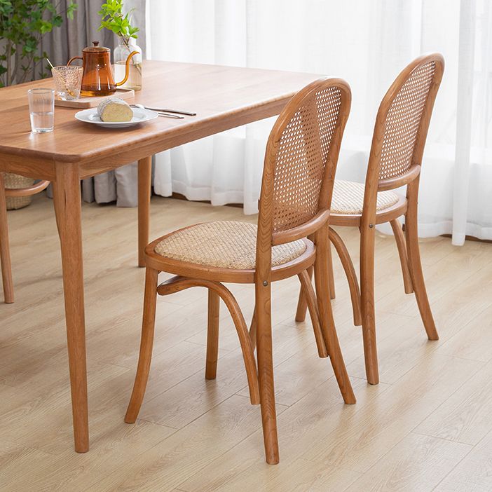 Bentwood Armless Dining Chairs Rattan Open Back Side Chairs with Wood Legs Clearhalo ' kitchen&dining_furn' 'Dining Chairs' 'Dining Tables & Seating' 'dining_chair' 'furn' 'furn_dining_chair' 'Furniture' 'furniture_dining_chair' 'Kitchen & Dining Furniture' 'kitchen' 1200x1200_eb3cad6a-bd96-4c60-89ef-facdcdf3d459