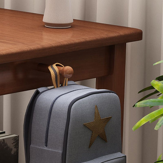 Modern Solid Wood Writing Desk Home Rectangular Office Desk with 2 Storage Drawers