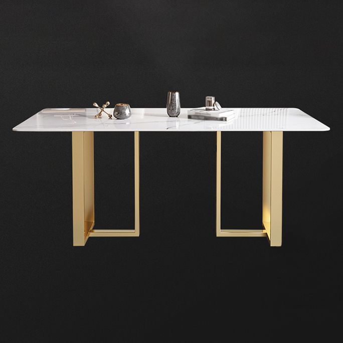Metal Contemporary Rectangular Dining Table Sintered Stone Top Table for Dining Room Clearhalo ' dining_table' 'Dining Tables & Seating' 'Dining Tables' 'furn' 'furn_dining_table' 'Furniture' 'furniture_dining_table' 'Kitchen & Dining Furniture' 'kitchen&dining_furn' 'kitchen' 'kitchen_dining_table' 1200x1200_eb3d1553-844b-43c3-a3b0-0776a3c85423