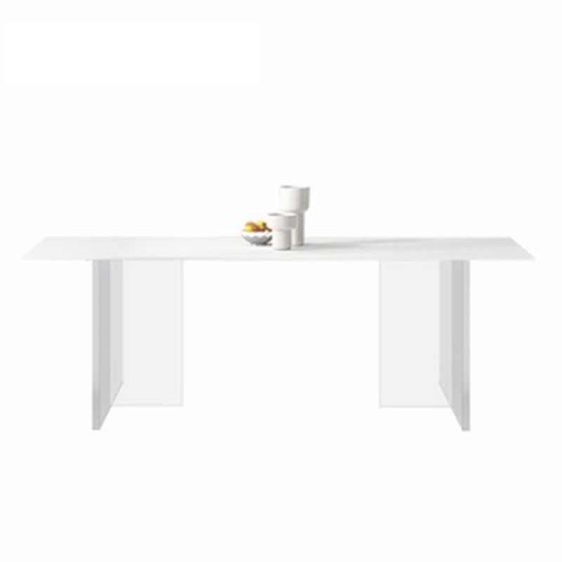 Medieval Modern Rectangle Dining Table Sintered Stone Table with Acrylic Legs for Home Use Clearhalo 'Dining Tables & Seating' 'Dining Tables' 'dining_table' 'furn' 'furn_dining_table' 'Furniture' 'Kitchen & Dining Furniture' 1200x1200_eb3d3415-45cd-48b3-b91e-8f7b07887d6a