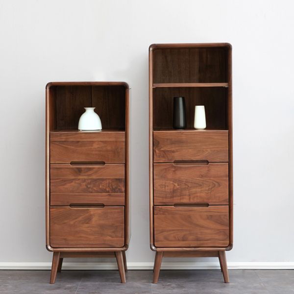 Modernes Wohnzimmer Curio Schrank Massivholz mit offener Lagerung