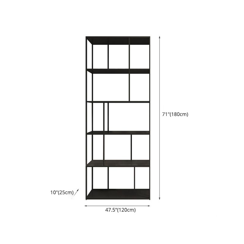 Industrial Style Metal Etagere Bookcase with Rectangular Shelves Bookcase Clearhalo 'Bookcases' 'furn' 'furn_bookcases' 'Furniture' 'furniture_bookcases' 'kitchen' 'kitchen_bookcases' 'Living Room Furniture' 'Office Furniture' 1200x1200_eb3fc10f-783e-447f-8d62-e0e184426636