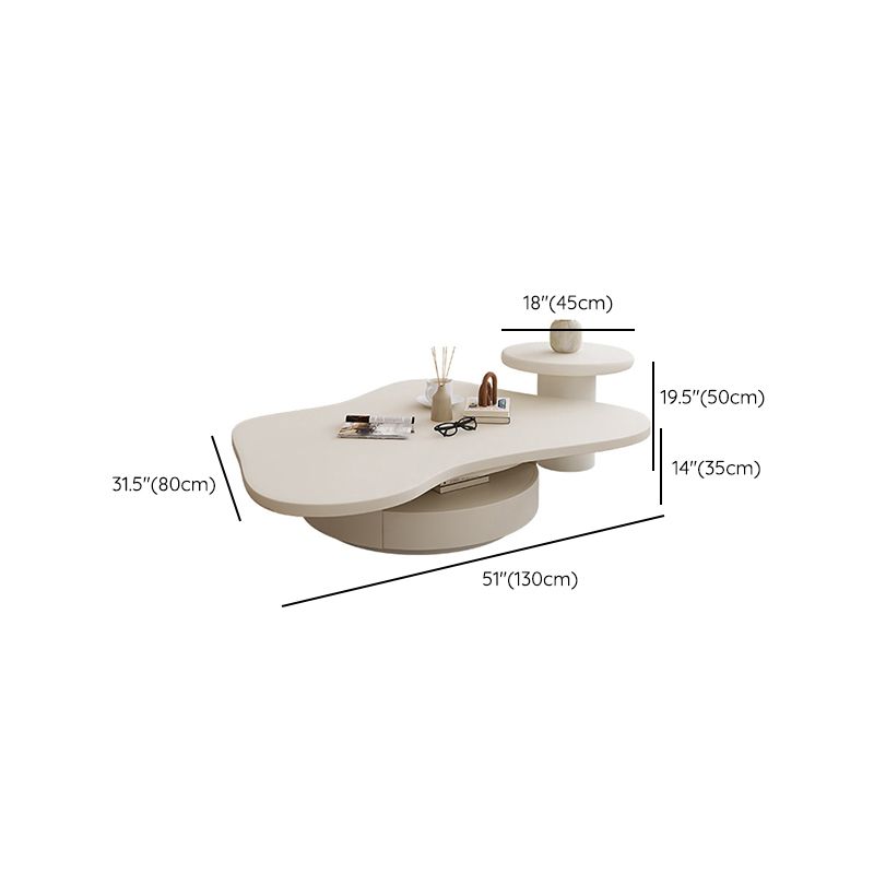13"H Contemporary Coffee Table White Coffee Cocktail Table with Drawer Clearhalo 'Coffee & Accent Tables' 'Coffee Tables' 'coffee_tables' 'furn' 'furn_coffee_tables' 'Furniture' 'Living Room Furniture' 1200x1200_eb401101-816e-4a16-848e-9db6ac8f62af