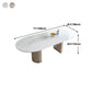 Oval Double Pedestal Glam Dining Table White Tone Fixed Table with Sintered Stone Clearhalo ' dining_table' 'Dining Tables & Seating' 'Dining Tables' 'furn' 'furn_dining_table' 'Furniture' 'furniture_dining_table' 'Kitchen & Dining Furniture' 'kitchen&dining_furn' 'kitchen' 'kitchen_dining_table' 1200x1200_eb42191e-8569-4468-9221-10aa30df16d2