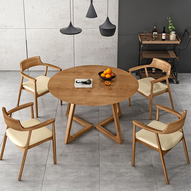 Round Pedestal Dining Site Table Contemporary Furniture with Pine Solid Wood Clearhalo ' dining_table' 'Dining Tables & Seating' 'Dining Tables' 'furn' 'furn_dining_table' 'Furniture' 'furniture_dining_table' 'Kitchen & Dining Furniture' 'kitchen&dining_furn' 'kitchen' 'kitchen_dining_table' 1200x1200_eb43681f-ca61-4247-8050-5c12672dfa71