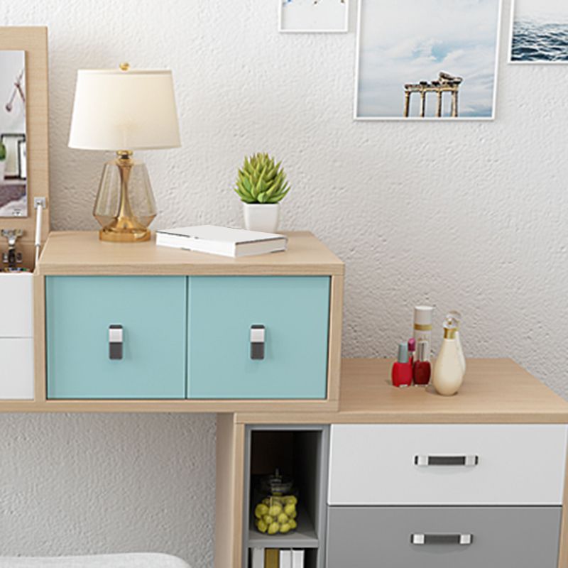 Holzflip-Top-Waschtisch-Set moderner natürlicher Waschtisch mit Schubladen