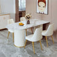Sintered Stone Fixed Dining Table Luxury Free Form Kitchen Room Clearhalo 'Dining Tables & Seating' 'Dining Tables' 'dining_table' 'furn' 'furn_dining_table' 'Furniture' 'Kitchen & Dining Furniture' 1200x1200_eb45c672-7639-4f68-842e-21a09ca5d069