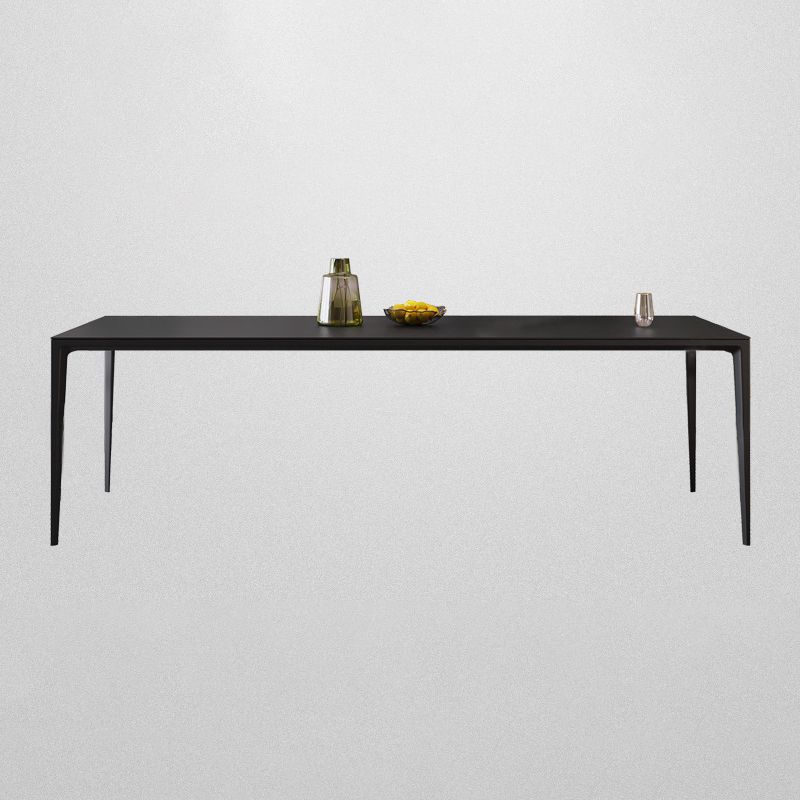 Rectangular Modern Sintered Stone Dining Table Dining Furniture with Metallic Base Clearhalo ' dining_table' 'Dining Tables & Seating' 'Dining Tables' 'Furniture' 'furniture_dining_table' 'Kitchen & Dining Furniture' 'kitchen&dining_furn' 'kitchen' 'kitchen_dining_table' 1200x1200_eb471a5a-c95b-458f-b176-6799db0fec23