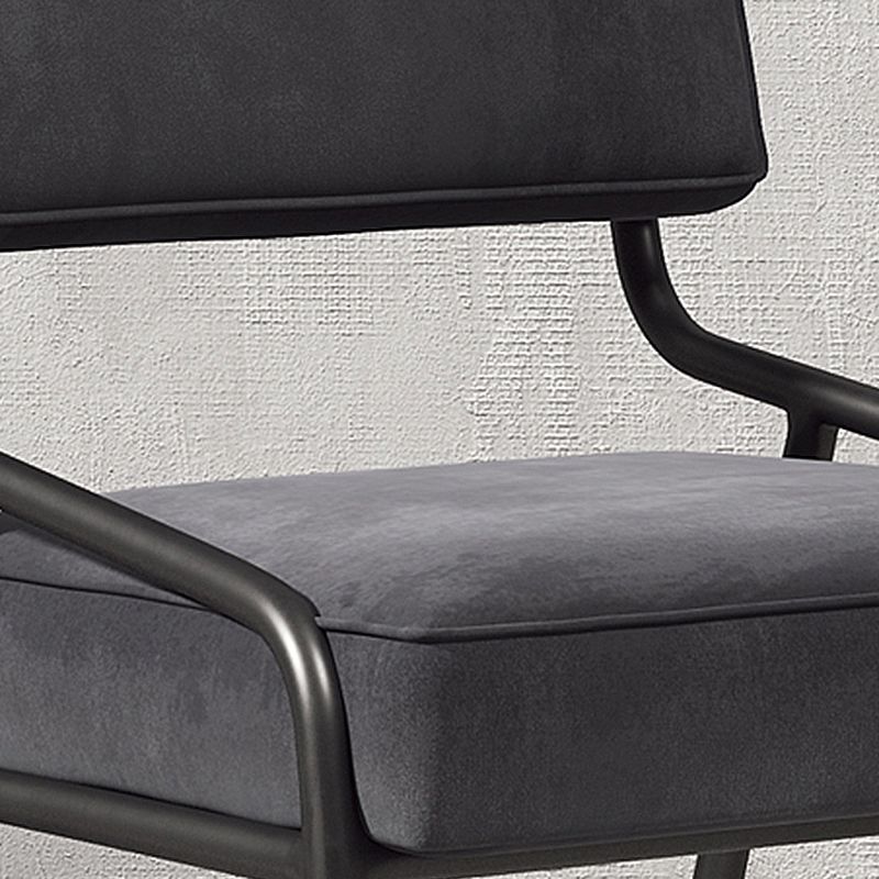 Scandinavian Home Side Chair Upholstered Metal Open Back Dining Room Chair Clearhalo ' kitchen&dining_furn' 'Dining Chairs' 'Dining Tables & Seating' 'dining_chair' 'furn' 'furn_dining_chair' 'Furniture' 'furniture_dining_chair' 'Kitchen & Dining Furniture' 'kitchen' 1200x1200_eb47ba96-d38f-4a2b-b143-55681039cc9a