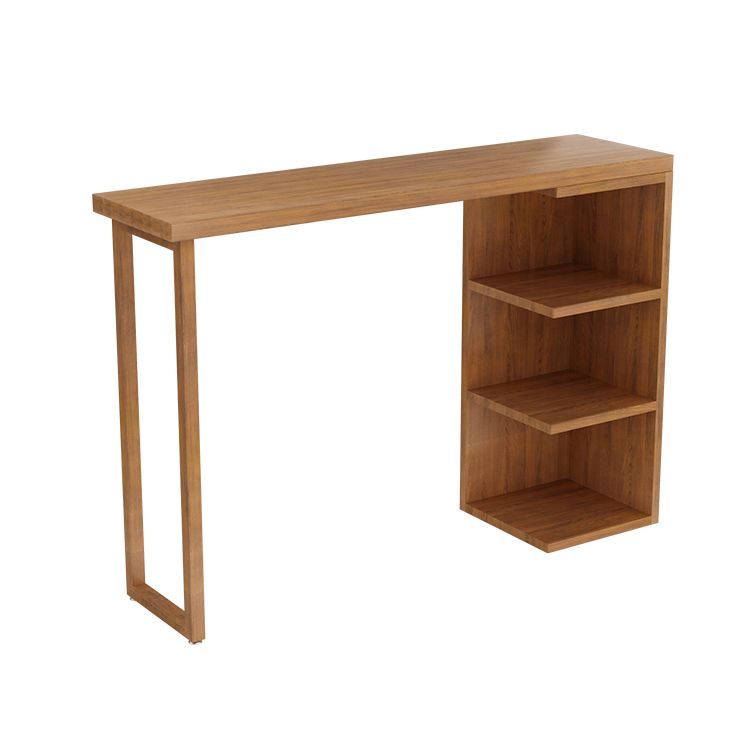 Modern Rectangle Bar Dining Table Wood Bar Height Table with Shelves in Brown Clearhalo 'Bar Furniture' 'Bar Tables' 'bar_tables' 'furn' 'furn_bar_tables' 'Furniture' 'furniture_bar_tables' 'Kitchen & Dining Furniture' 'kitchen&dining_furn' 'kitchen' 1200x1200_eb490469-10fc-46c3-bf56-1aa98f8abc6d