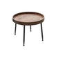 Round Black/Brown Metal Coffee Table Tray Top Cocktail Table