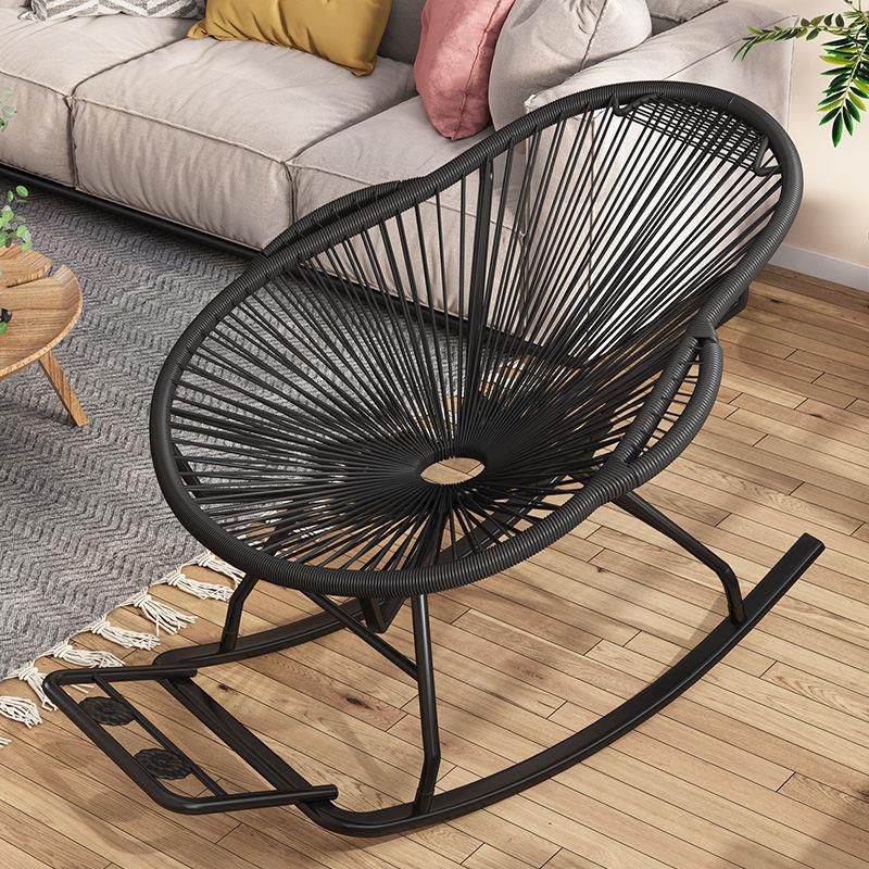 Modern Spindle Rocking Chair Woven Rope Metal Frame Rocker Chair for Home Clearhalo 'Chairs & Seating' 'furn' 'furn_rocking_chairs' 'Furniture' 'Living Room Furniture' 'Rocking Chairs' 'rocking_chairs' 1200x1200_eb4c6406-3f94-46fc-8aa9-76eed18fd159