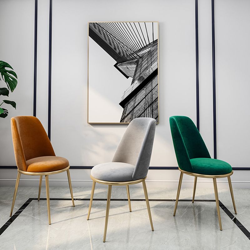 Armless Dining Chairs Glam Style Velvet Side Chairs for Dining Room Clearhalo 'Dining Chairs' 'Dining Tables & Seating' 'dining_chair' 'furn' 'furn_dining_chair' 'Furniture' 'furniture_dining_chair' 'Kitchen & Dining Furniture' 1200x1200_eb4d1dca-9955-4276-bf00-43d5eef76274