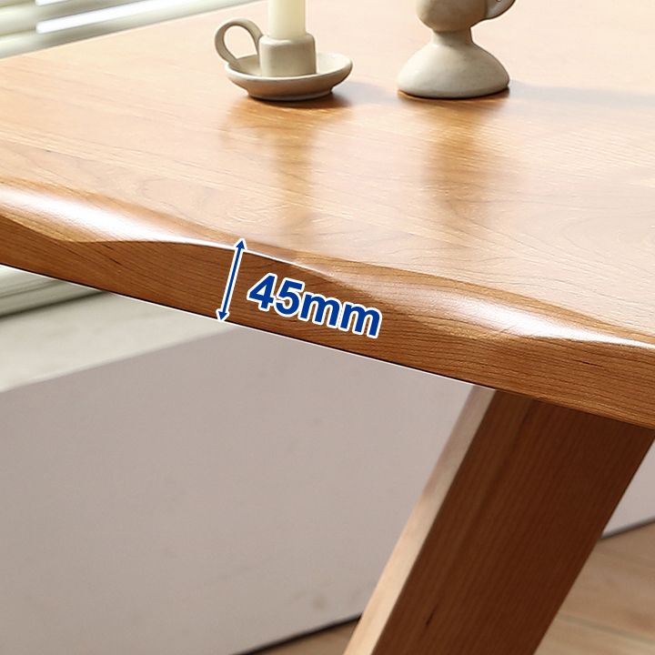 モダンなスタイルの家具5/7 PCS長方形のソリッドウッドダイナーテーブルとダイニングチェア