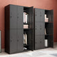 Black Steel Wardrobe Closet Contemporary Hinged Wardrobe Cabinet Clearhalo 'Armoires & Wardrobes' 'armoires_wardrobes' 'Bedroom Furniture' 'furn' 'furn_armoires_wardrobes' 'Furniture' 1200x1200_eb4e7877-9102-4f28-a82d-fe7a1bf4d0f9