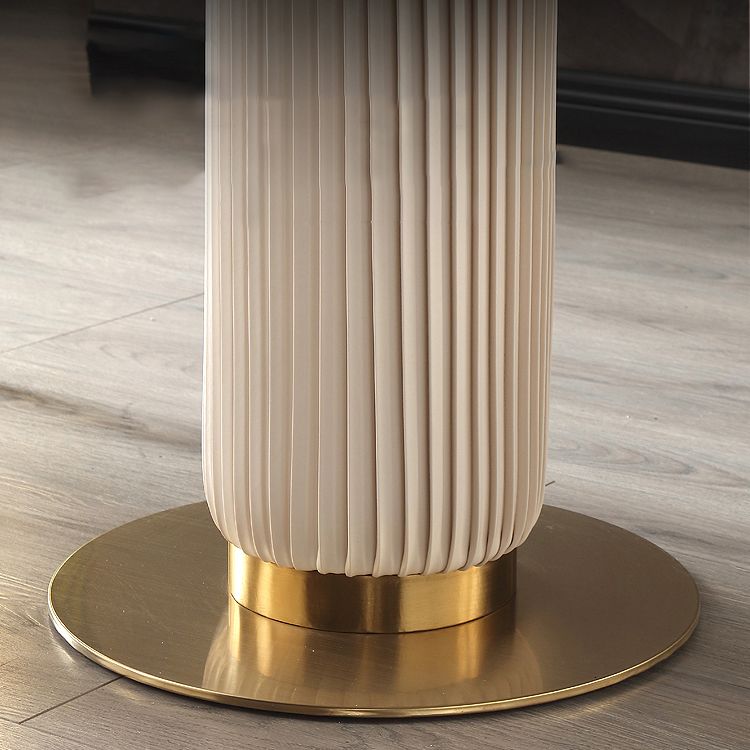 Round Shape Sintered Stone Dining Table Glam Pedestal Table for Dining Room Clearhalo ' dining_table' 'Dining Tables & Seating' 'Dining Tables' 'furn' 'furn_dining_table' 'Furniture' 'furniture_dining_table' 'Kitchen & Dining Furniture' 'kitchen&dining_furn' 'kitchen' 'kitchen_dining_table' 1200x1200_eb4e9d3c-c3be-4865-986d-aedc9ec29b16