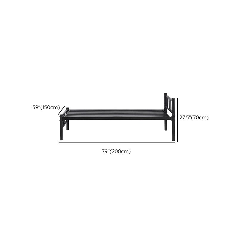 Follo metallico in metallo nero telaio industriale in stile industriale letto aperto con telaio aperto