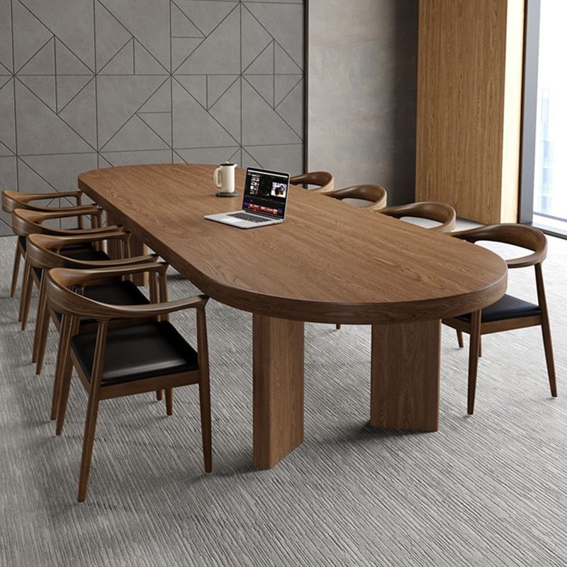 Industrieller maser Holzschreiberschreibtisch Oval Office Desk mit Beinen für Büro