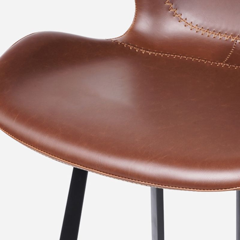 Faux Leather Dining Stool Upholstered Bar Stool with Metal Base Clearhalo 'Bar Furniture' 'Bar Stools' 'bar_stools' 'furn' 'furn_bar_stools' 'Furniture' 'Kitchen & Dining Furniture' 1200x1200_eb541fad-898e-46e5-9933-c781ea8c7457
