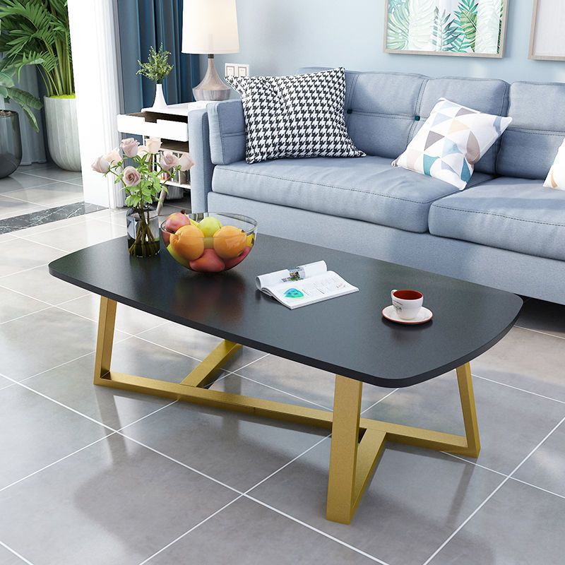 Mesa de centro rectangular con patas cruzadas para sala de estar