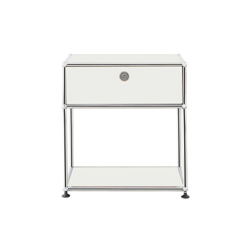 Mesa deslizante modernista de metal de mesa con almacenamiento de 4 patas mesa de esquina de sala de estar