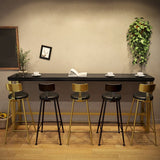 Glam Rechteck Counterhöhe Tisch Massivholzstange Esstisch