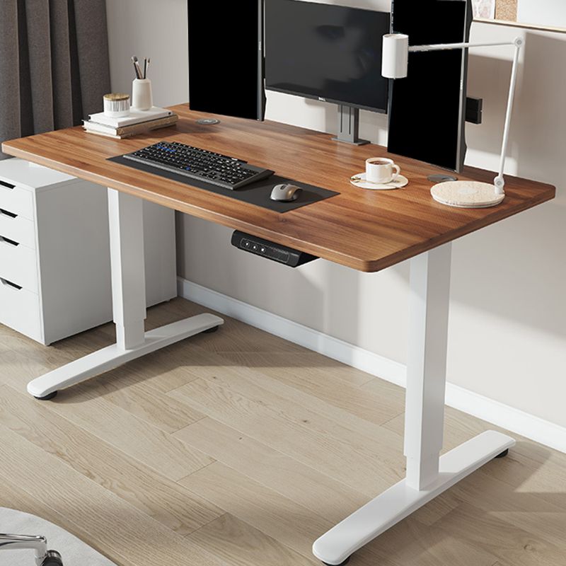 Contemporary Adjustable Height Computer Desk T-Shape Base Standing Desk Clearhalo 'furn' 'furn_office_desk' 'Furniture' 'Office Desks' 'Office Furniture' 'office_desk' 1200x1200_eb57a5be-c29a-4bd1-8625-bbbecae49c48