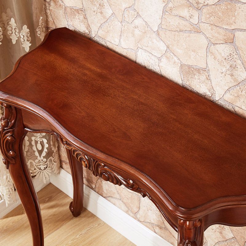 Legno massiccio 31,49 "H/33.46" H Tavola marrone scuro per forma libera da sala