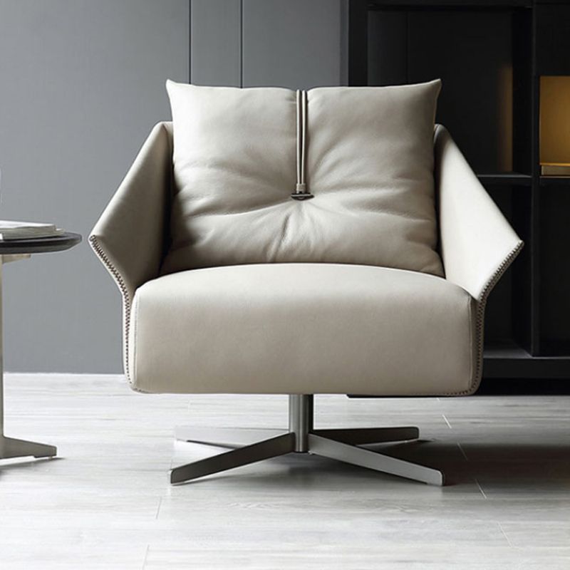 Les bras de faux cuir de couleur unie inclus pivotant avec chaise de canon à coussin