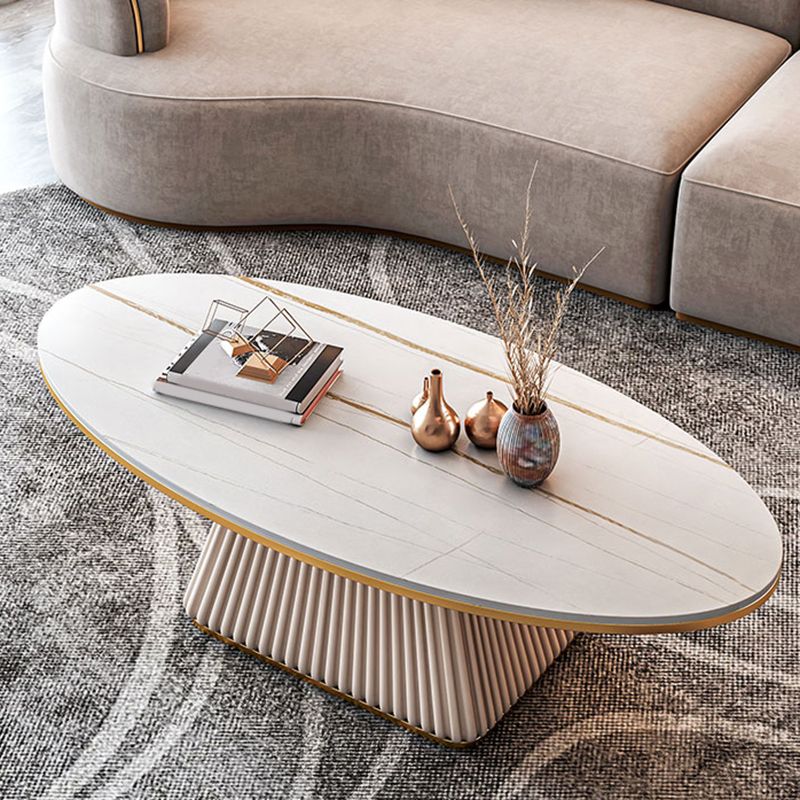 Glam Metal and Slate Cocktail Table Pedestal Coffee Table for Living Room Clearhalo 'Coffee & Accent Tables' 'Coffee Tables' 'coffee_tables' 'furn' 'furn_coffee_tables' 'Furniture' 'Living Room Furniture' 1200x1200_eb5b3a2a-e34a-48ab-b7f2-cee049bb2df9