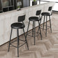 Modern Armless Backrest Counter Stool Iron Study Bar Stool with Leather Cushion and Pedal Clearhalo 'Bar Furniture' 'Bar Stools' 'bar_stools' 'furn' 'furn_bar_stools' 'furniture_bar_stools' 'Kitchen & Dining Furniture' 'kitchen&dining_furn' 'kitchen' 'kitchen_furn' Furniture' 1200x1200_eb5b91a3-7564-4523-b875-0f9163dc1d2d