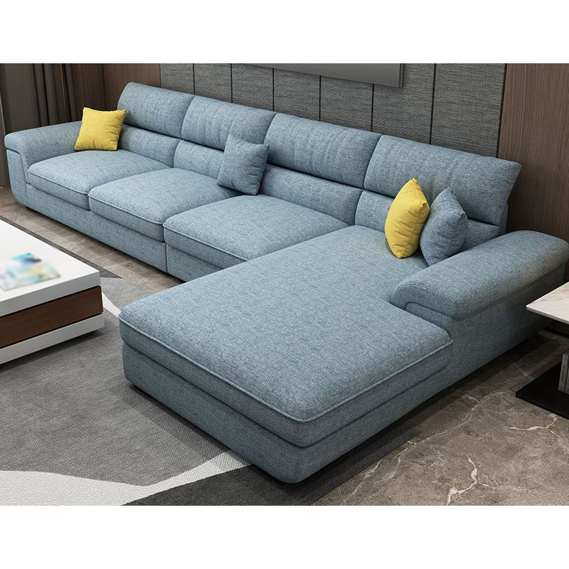 Casual Removable Cushions Sectionals 37.4"H Pillow Top Arm Sofa with 4 Pillows Clearhalo 'Furniture' 'furniture_sectionals' 'kitchen' 'kitchen_sectionals' 'Living Room Furniture' 'Sectionals' 1200x1200_eb5de709-d8d4-4e6d-a7d7-cc0681b886f1