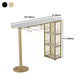 Table de bar Glam Free Form Table en marbre blanc avec rangement pour salon