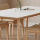 Set da pranzo rettangolare da 1/3/4/5 pezzi Tavolo da pranzo con piano in pietra sinterizzata con base in legno